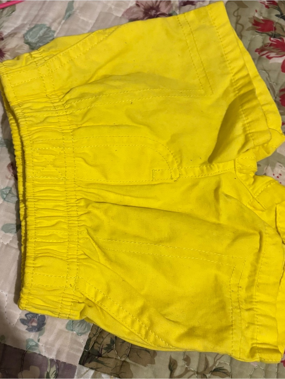 Carter's Bright Yellow High-Waist Cotton Shorts